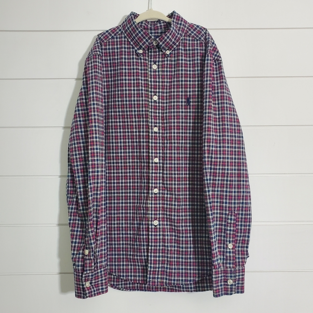 Ralph‎ Lauren Kids Plaid Button-down Long Sleeve Shirt. Size: M (10-12)